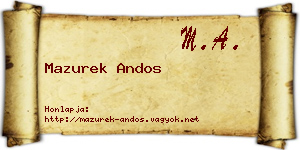 Mazurek Andos névjegykártya